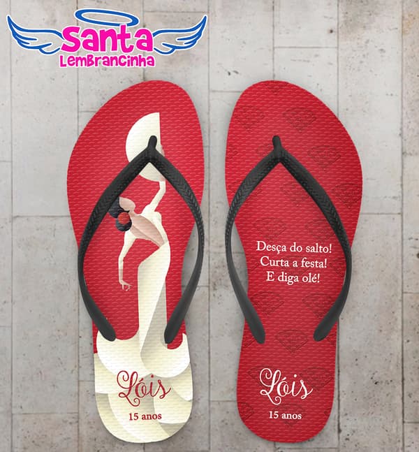 Chinelo Debutante Leques Personalizado COD 10811