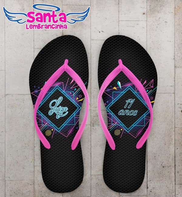 Chinelo Debutante Neon Personalizado COD 10808