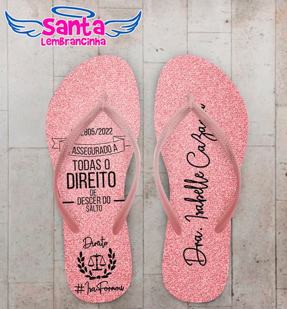Chinelo Formatura Direito Glitter Personalizado COD 10842