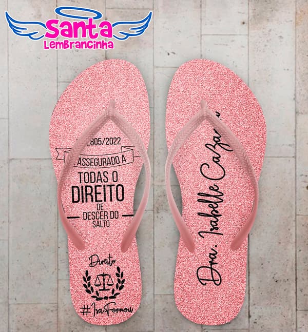 Chinelo Formatura Direito Glitter Personalizado COD 10842