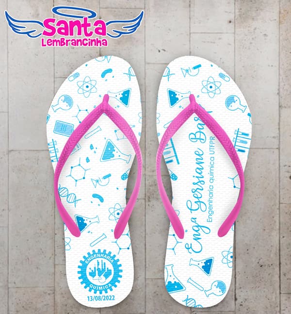 Chinelo Formatura Engenharia Química Personalizado COD 10850