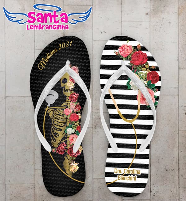 Chinelo Formatura Medicina Esqueleto Personalizado COD 10882
