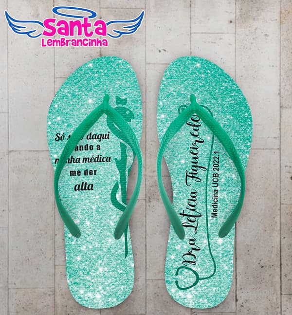 Chinelo Formatura Medicina Glitter Medicina COD 10879