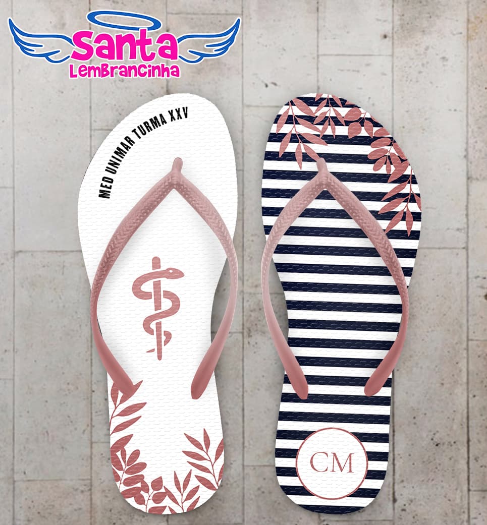 Chinelo Formatura Medicina Listras Personalizado COD 10868