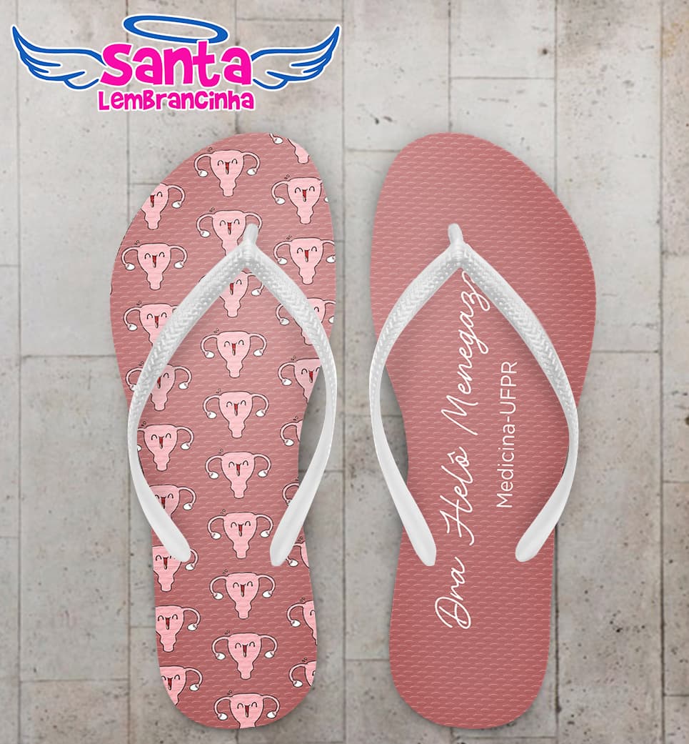 Chinelo Formatura Medicina Útero Personalizado COD 10856