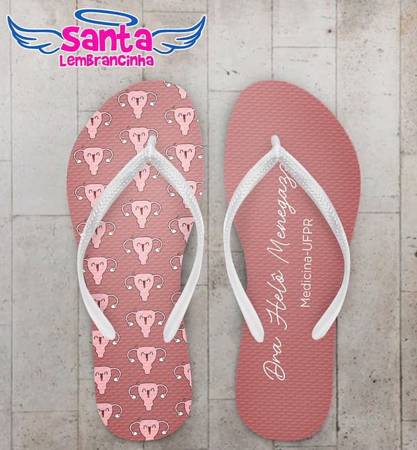 Chinelo Formatura Medicina Útero Personalizado COD 10856