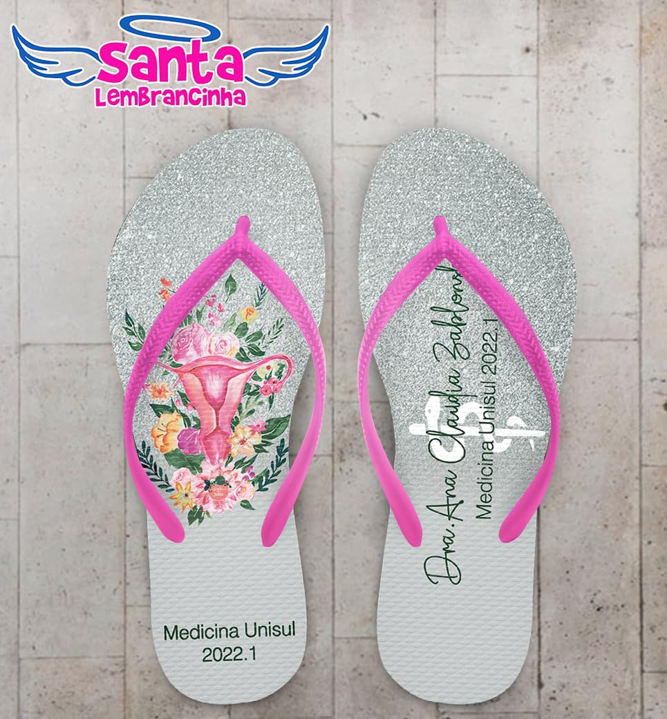 Chinelo Formatura Medicina Útero Personalizado COD 10858