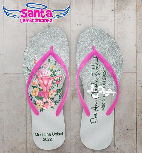 Chinelo Formatura Medicina Útero Personalizado COD 10858