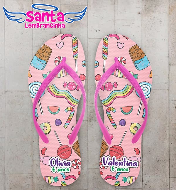 Chinelo Infantil Doces Personalizado COD 10902