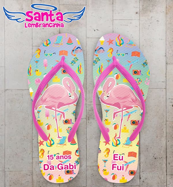 Chinelo Infantil Flamingo Personalizado COD 10911