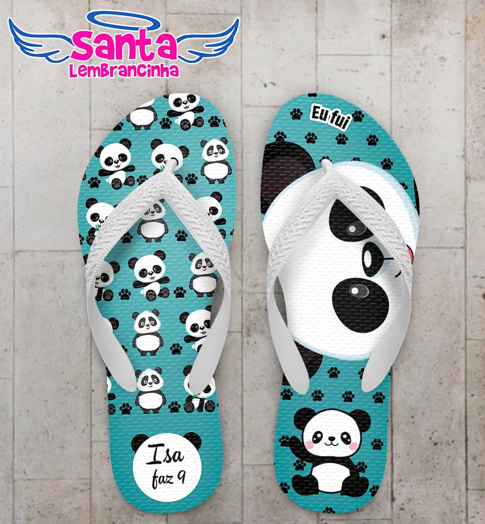 Chinelo Infantil Panda Personalizado COD 10940
