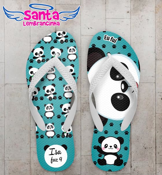 Chinelo Infantil Panda Personalizado COD 10940