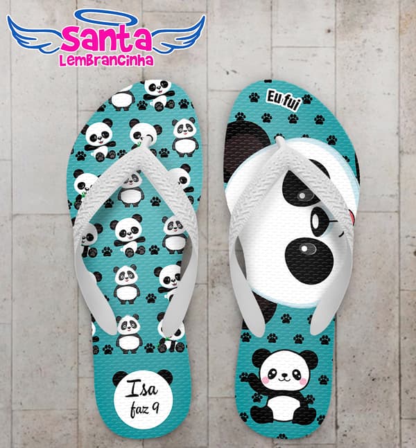 Chinelo Infantil Panda Personalizado COD 10940