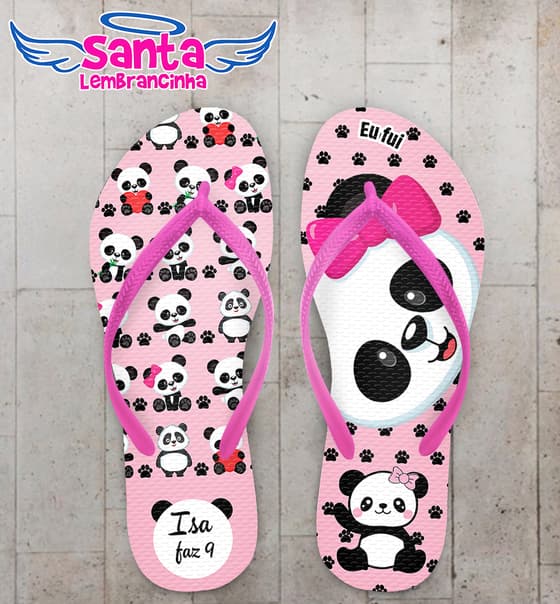 Chinelo Infantil Panda Personalizado COD 10941
