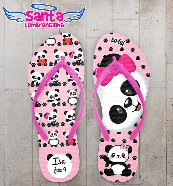 Chinelo Infantil Panda Personalizado COD 10941