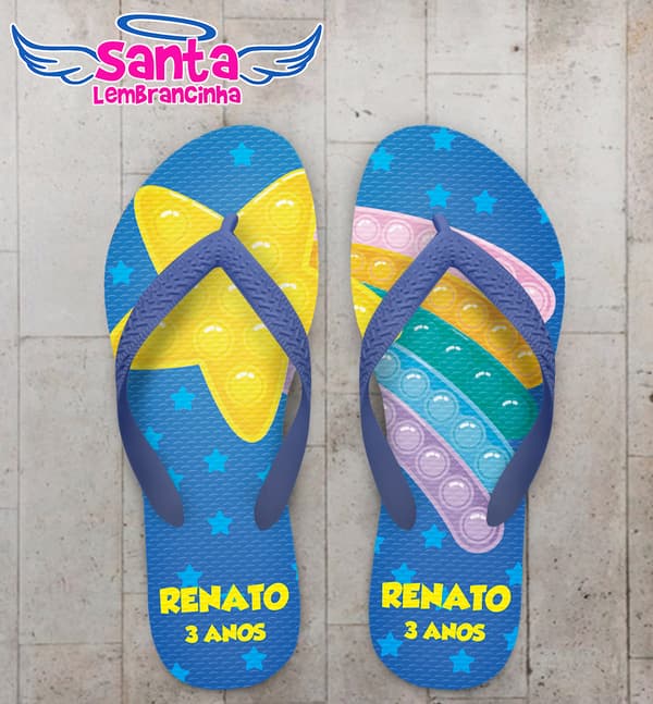 Chinelo Infantil Pop It Personalizado COD 10947