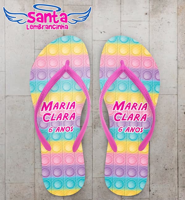 Chinelo Infantil Pop It Personalizado COD 10948