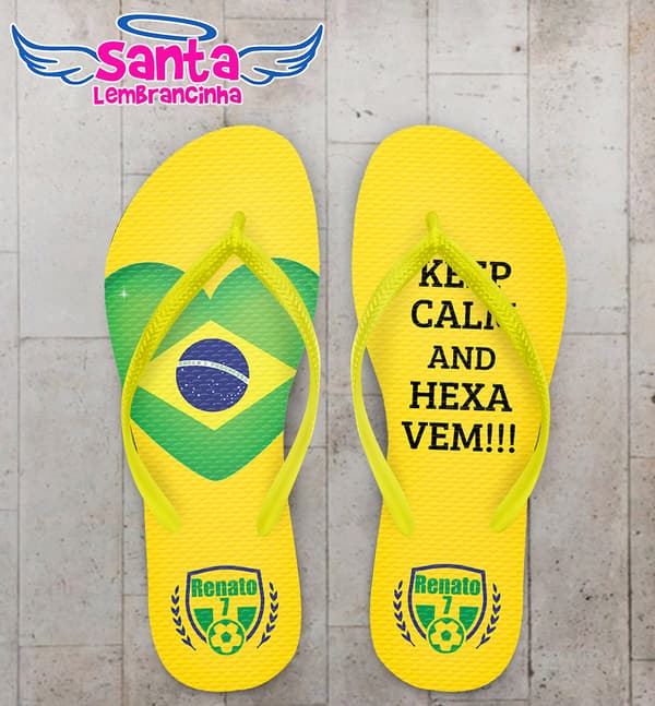 Chinelo Copa Do Mundo Keep Calm Personalizado COD 12306