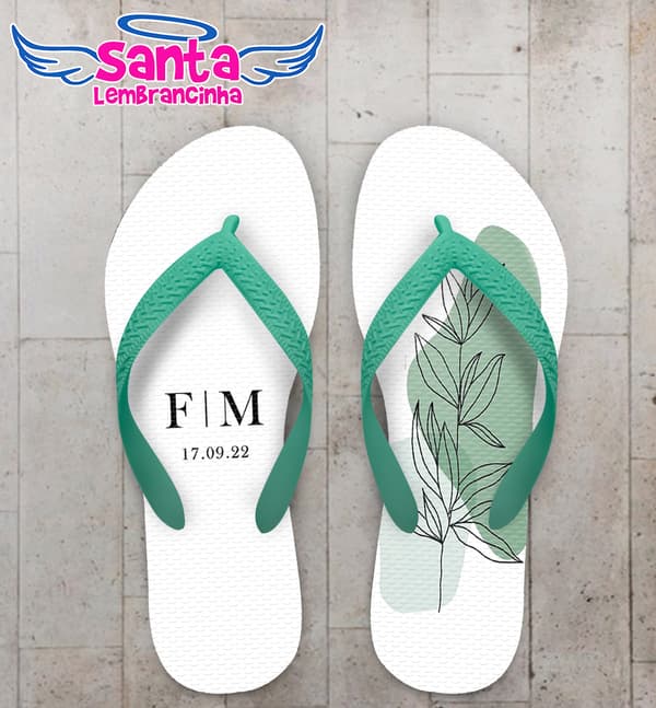 Chinelo Casamento Inicias Personalizado COD 12317