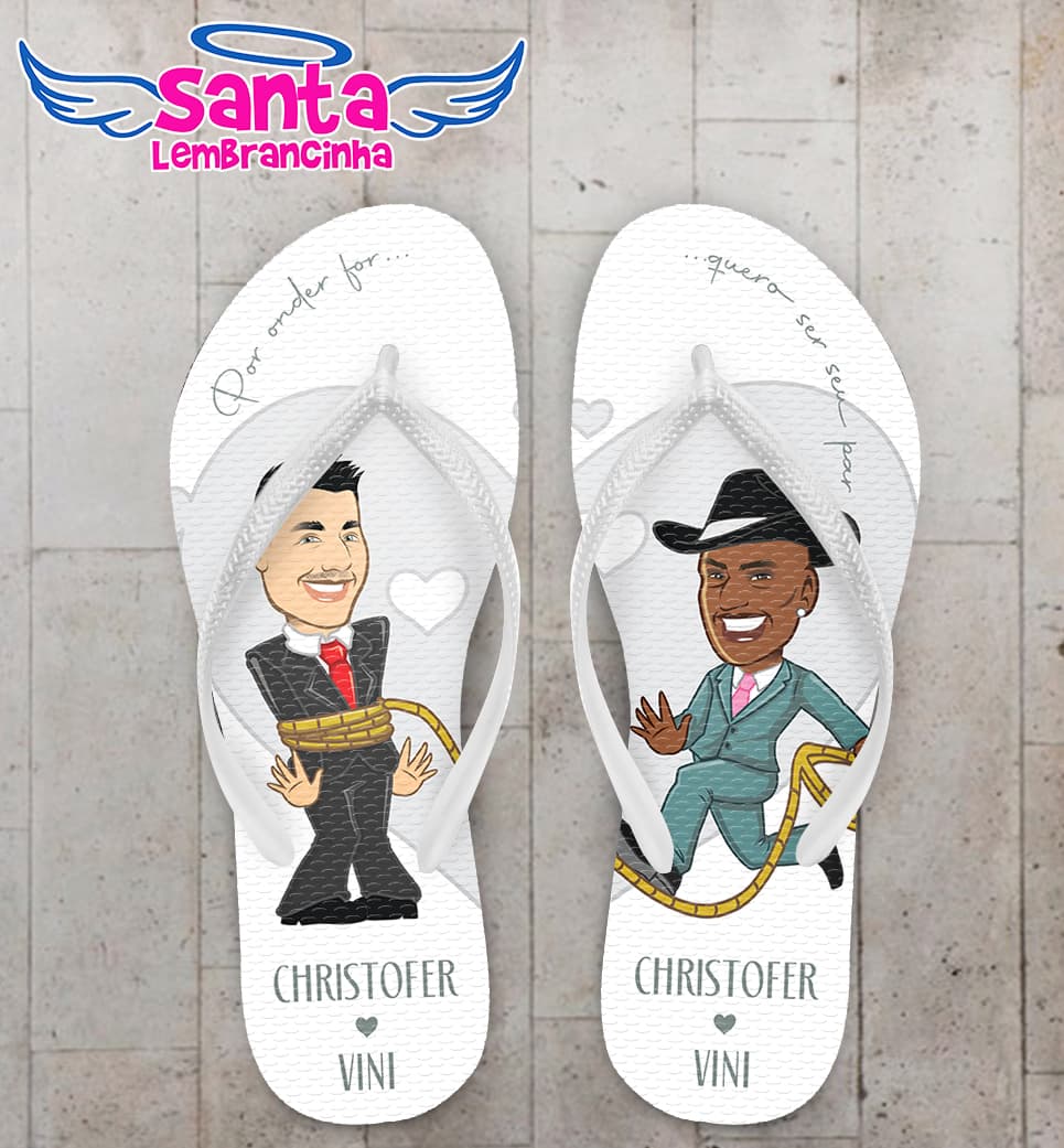 Chinelo Casamento LGBTQIAP+ Noivinhos Personalizado COD 12361