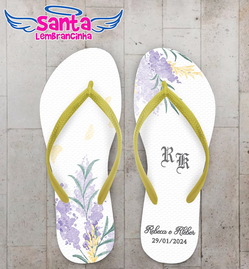 Chinelo Casamento Lavanda Personalizado COD 12333