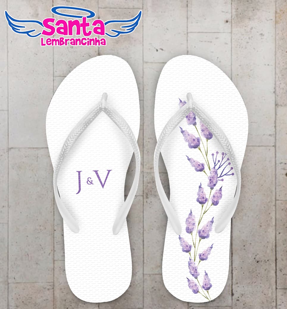 Chinelo Casamento Lavanda Personalizado COD 12313