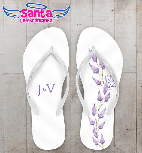 Chinelo Casamento Lavanda Personalizado COD 12313