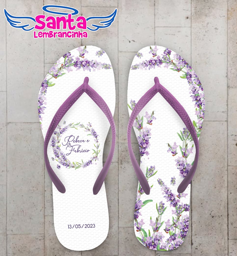 Chinelo Casamento Lavanda Personalizado COD 12322