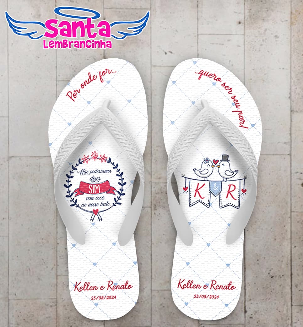 Chinelo Casamento Magenta Personalizado COD 12410