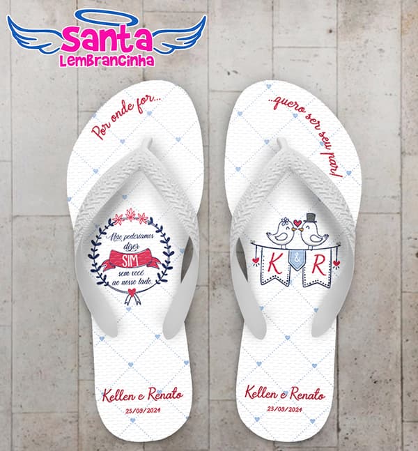 Chinelo Casamento Magenta Personalizado COD 12410
