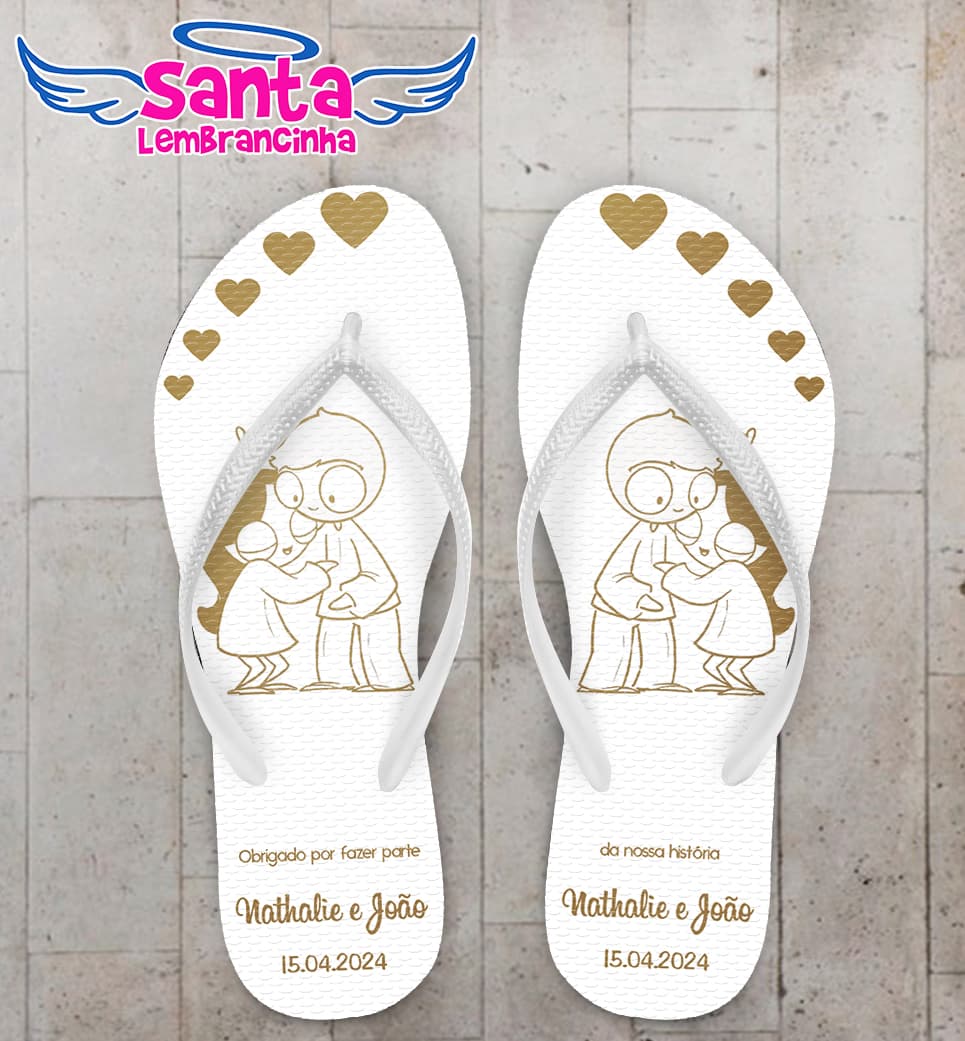 Chinelo Casamento Noivinhos Personalizado COD 12350