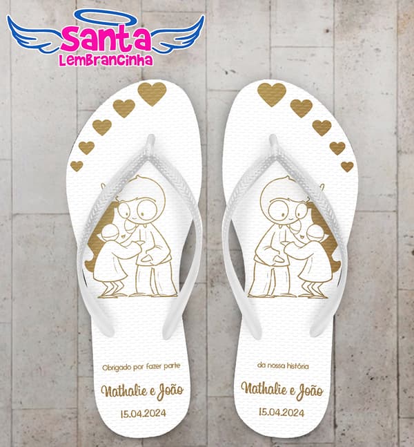 Chinelo Casamento Noivinhos Personalizado COD 12350