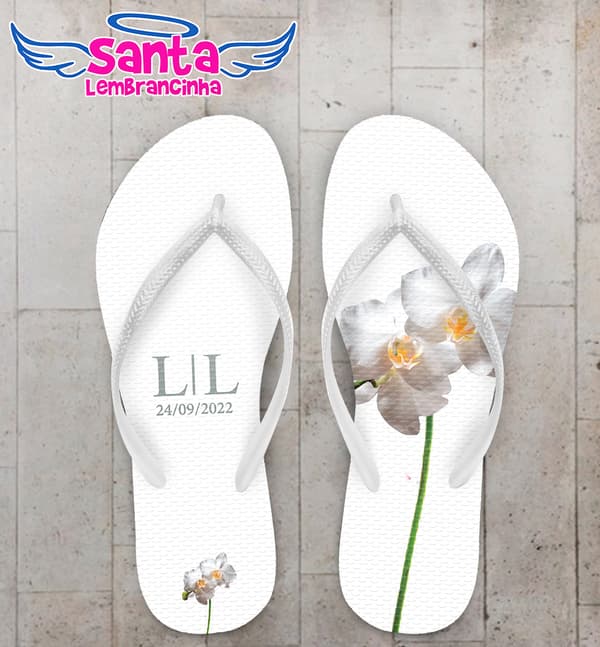 Chinelo Casamento Orquídea Personalizado COD 12332