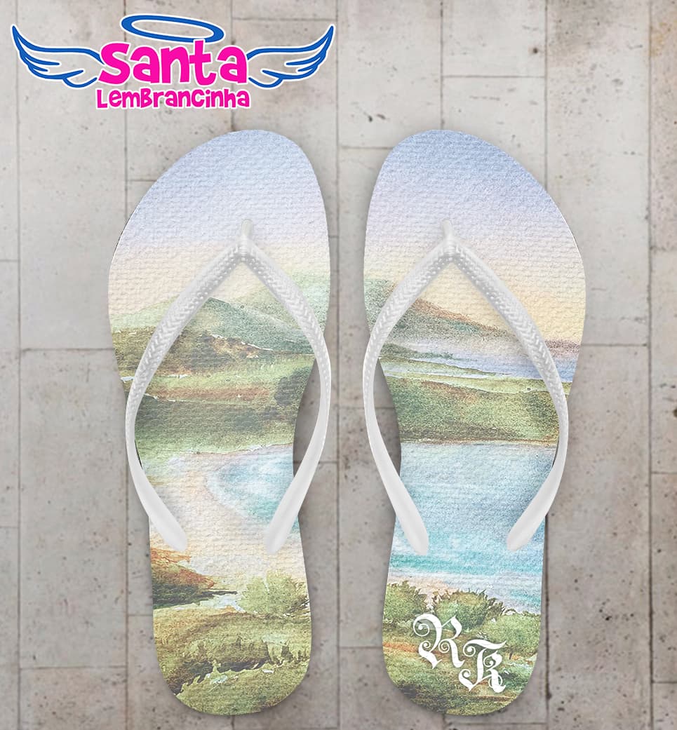 Chinelo Casamento Paisagem Personalizado COD 12340
