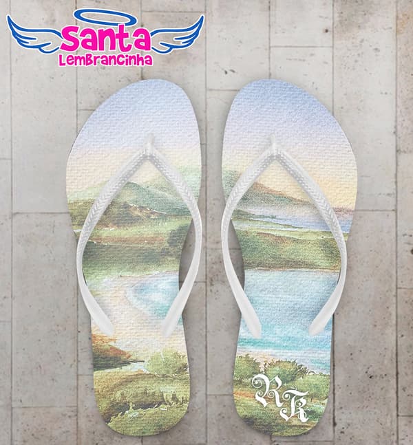 Chinelo Casamento Paisagem Personalizado COD 12340