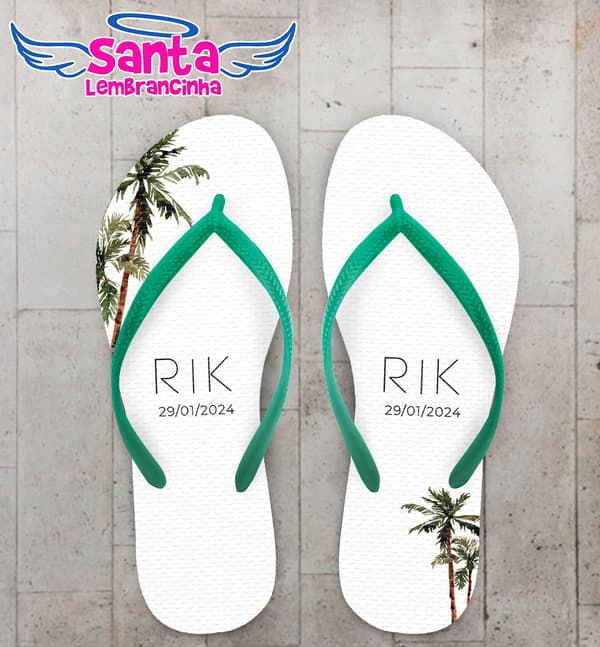 Chinelo Casamento Palmeiras Personalizado COD 12331