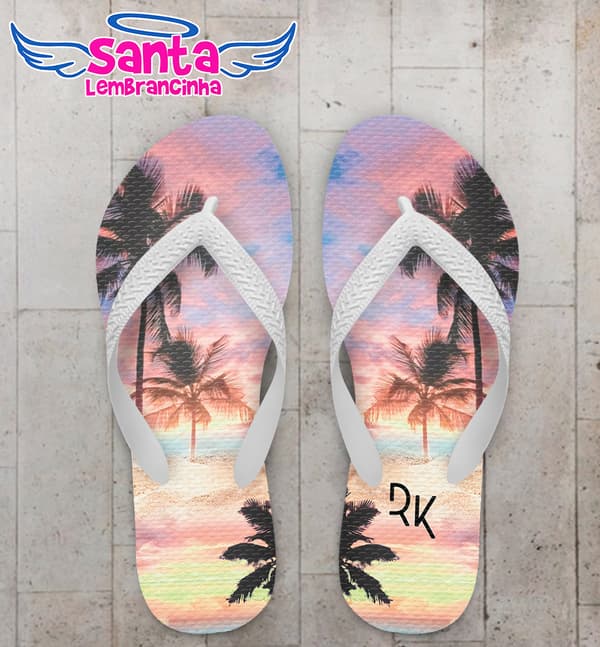 Chinelo Casamento Praia Personalizado COD 12323