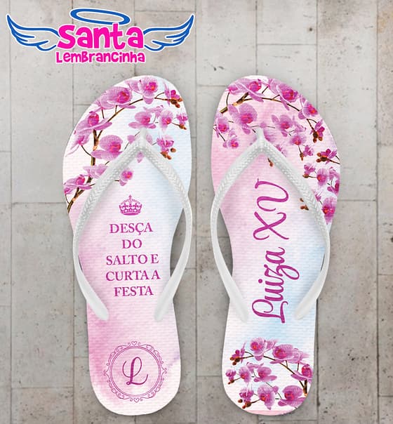 Chinelo Debutante Orquídea Personalizado COD 12309