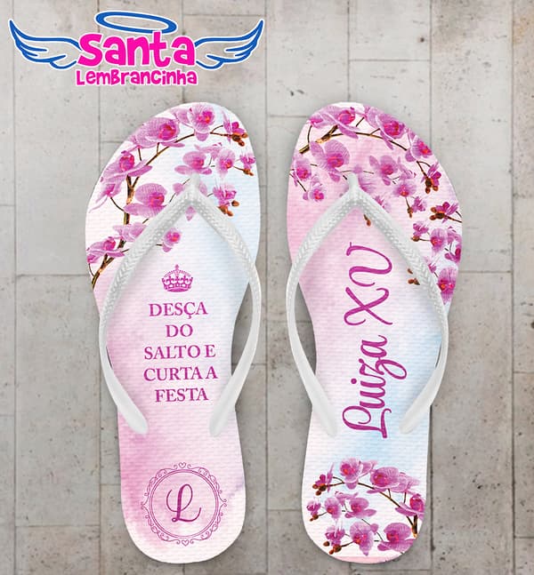 Chinelo Debutante Orquídea Personalizado COD 12309