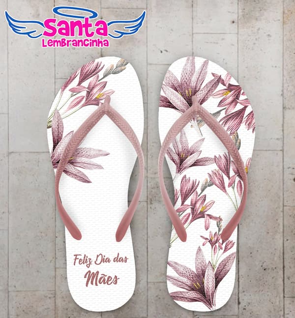 Chinelo Dia Das Mães Lírios Personalizado COD 12373