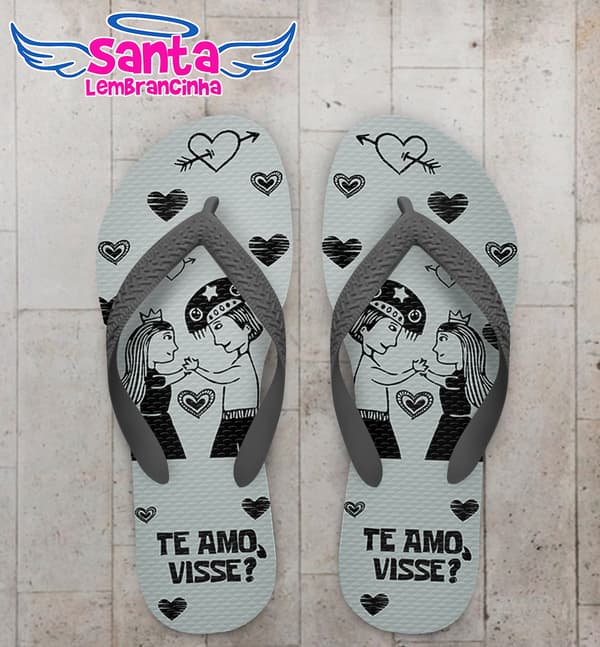 Chinelo Dia Dos Namorados Cordel Personalizado COD 12405