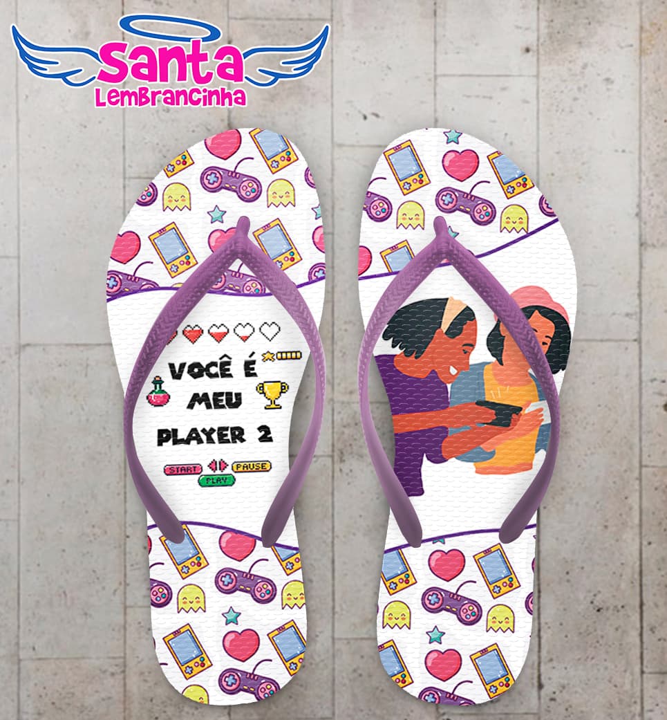 Chinelo Dia Dos Namorados Gamers Personalizado COD 12407
