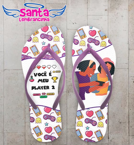 Chinelo Dia Dos Namorados Gamers Personalizado COD 12407