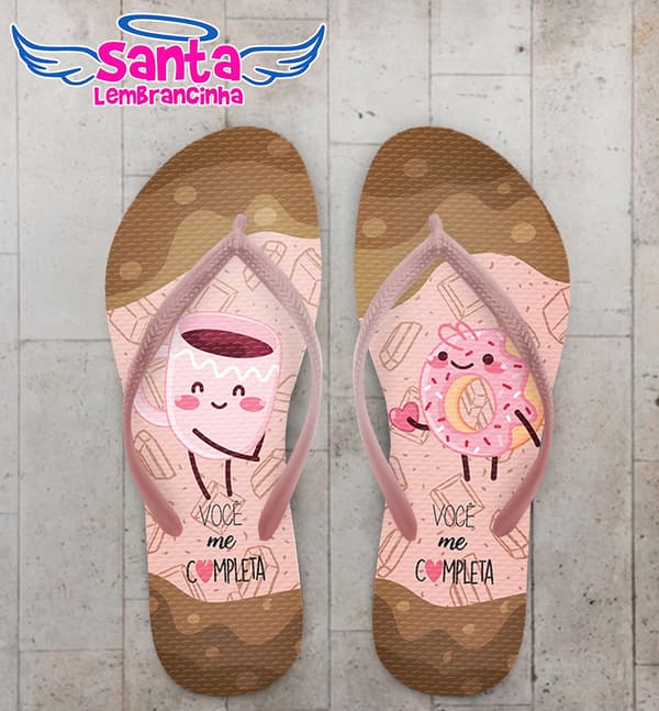 Chinelo Dia Dos Namorados Você Me Completa Personalizado COD 12404