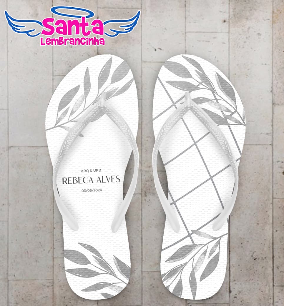 Chinelo Formatura Arquitetura Folhas Personalizado COD 12375