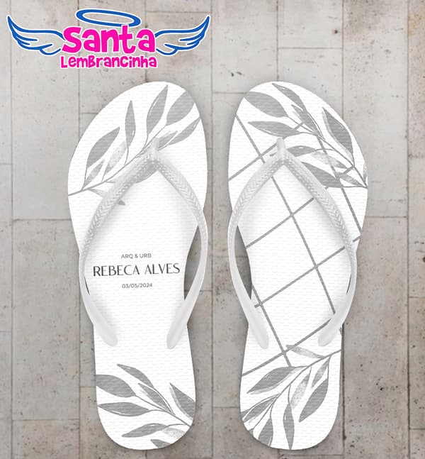 Chinelo Formatura Arquitetura Folhas Personalizado COD 12375
