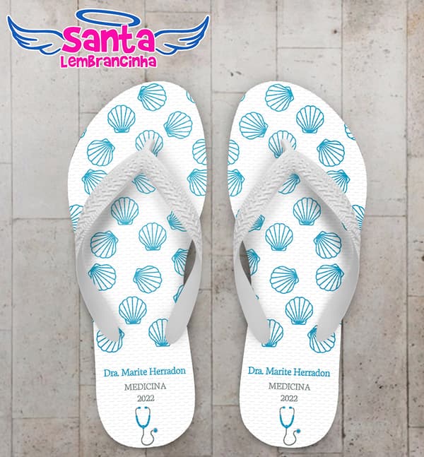 Chinelo Formatura Medicina Conchas Personalizado COD 12382