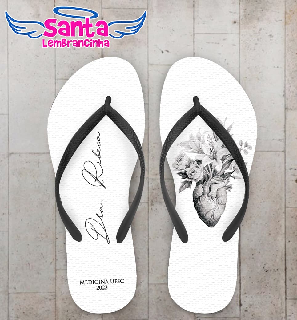 Chinelo Formatura Medicina Coração Personalizado COD 12384