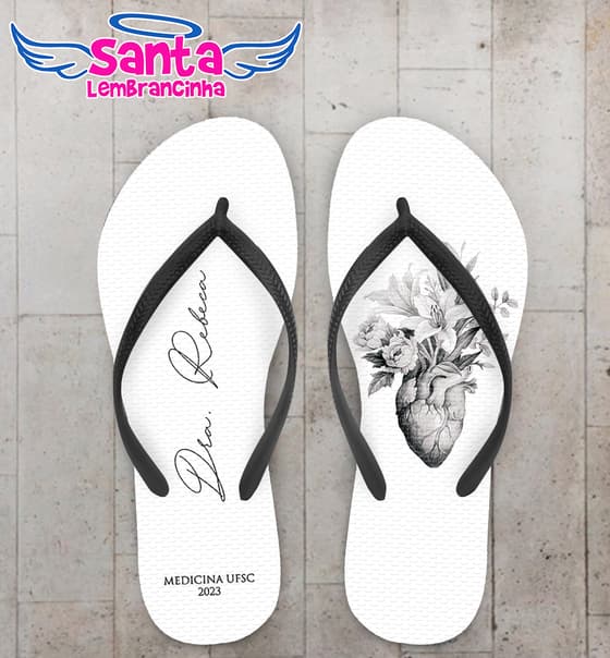 Chinelo Formatura Medicina Coração Personalizado COD 12384