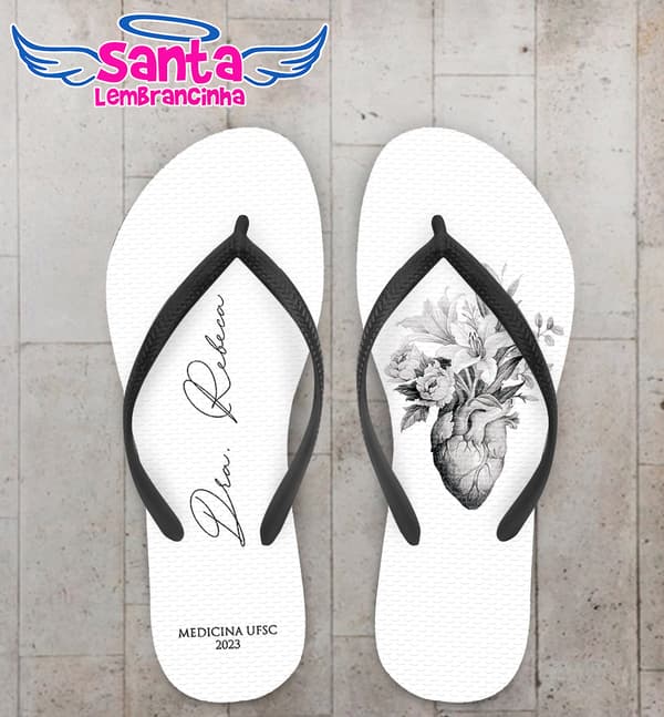 Chinelo Formatura Medicina Coração Personalizado COD 12384